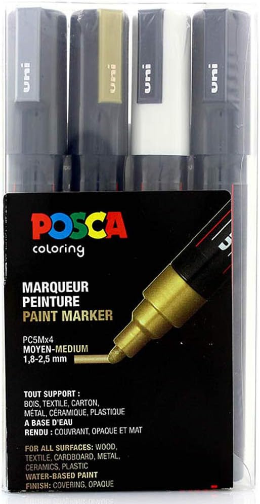 Posca PC5 M 4 x 2,5 mm Metallic Set