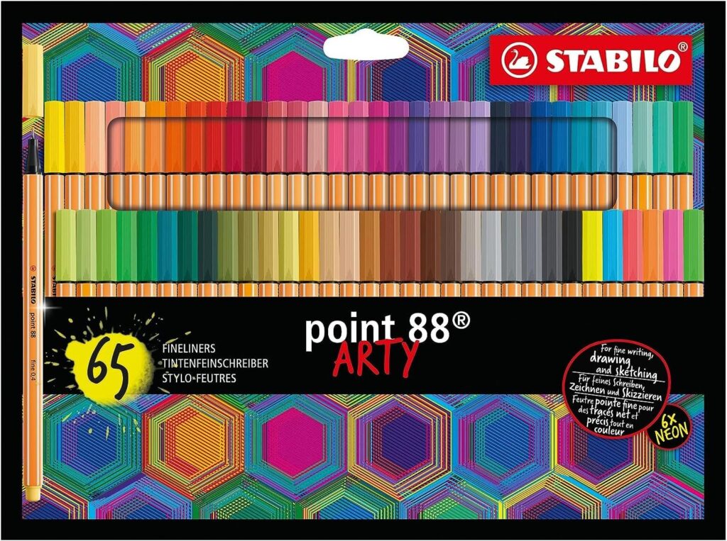 Rotulador stabilo point 88 punta de fibra arty line estuche carton de 65 unidades colores surtidos