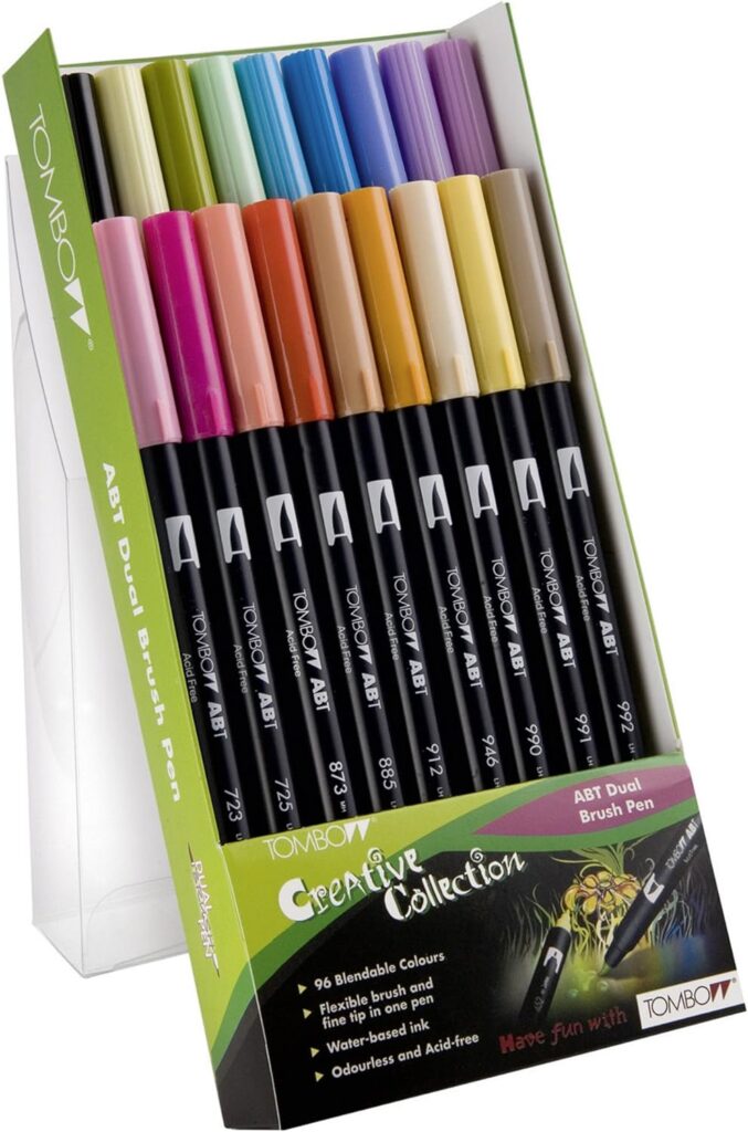 Tombow Dual BrushPen - Rotulador de punta fina (18 unidades, dos cabezales), multicolor